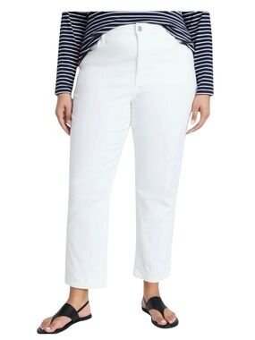 Terra & Sky Women's Classic High Rise Straight Jeans, Size 16w Vivid White
